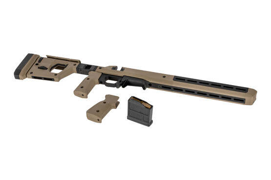 The Magpul Pro rifle chassis comes with an AICS PMAG and an extra pistol grip